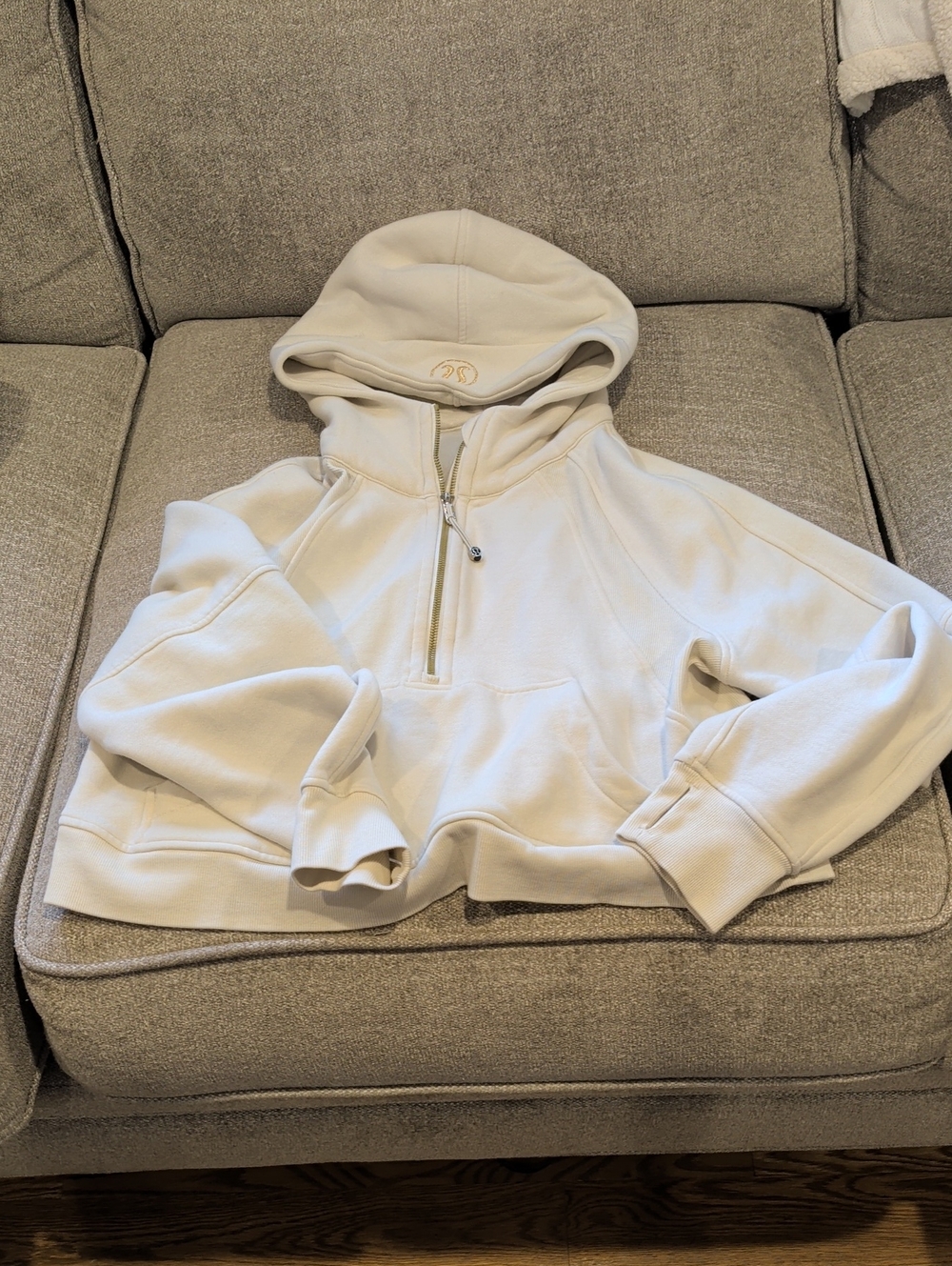 lululemon athletica Cream Half-Zip Hooded Sweatshirt